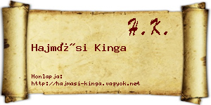 Hajmási Kinga névjegykártya