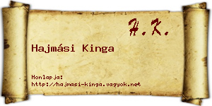 Hajmási Kinga névjegykártya